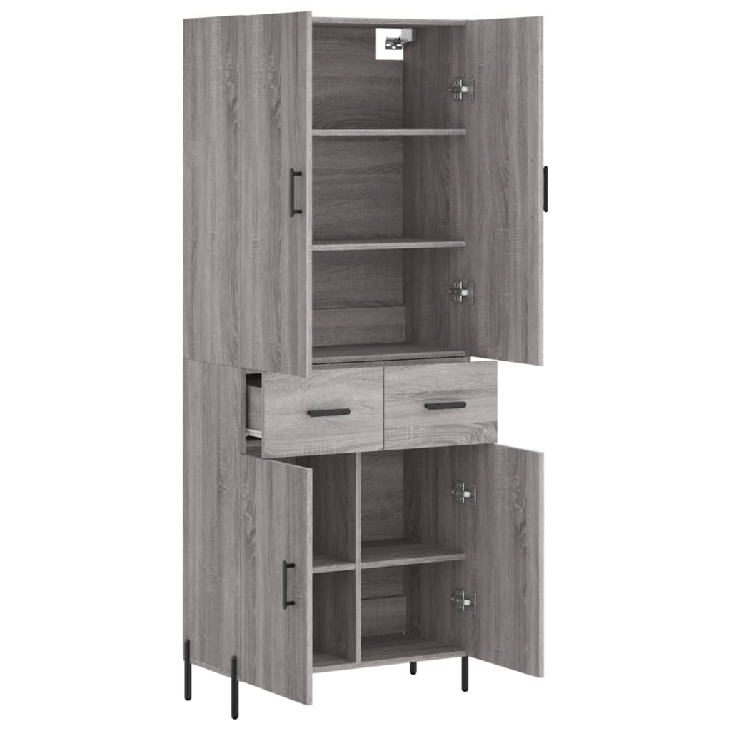 vidaXL Skříň highboard šedá sonoma 69,5 x 34 x 180 cm kompozitní dřevo