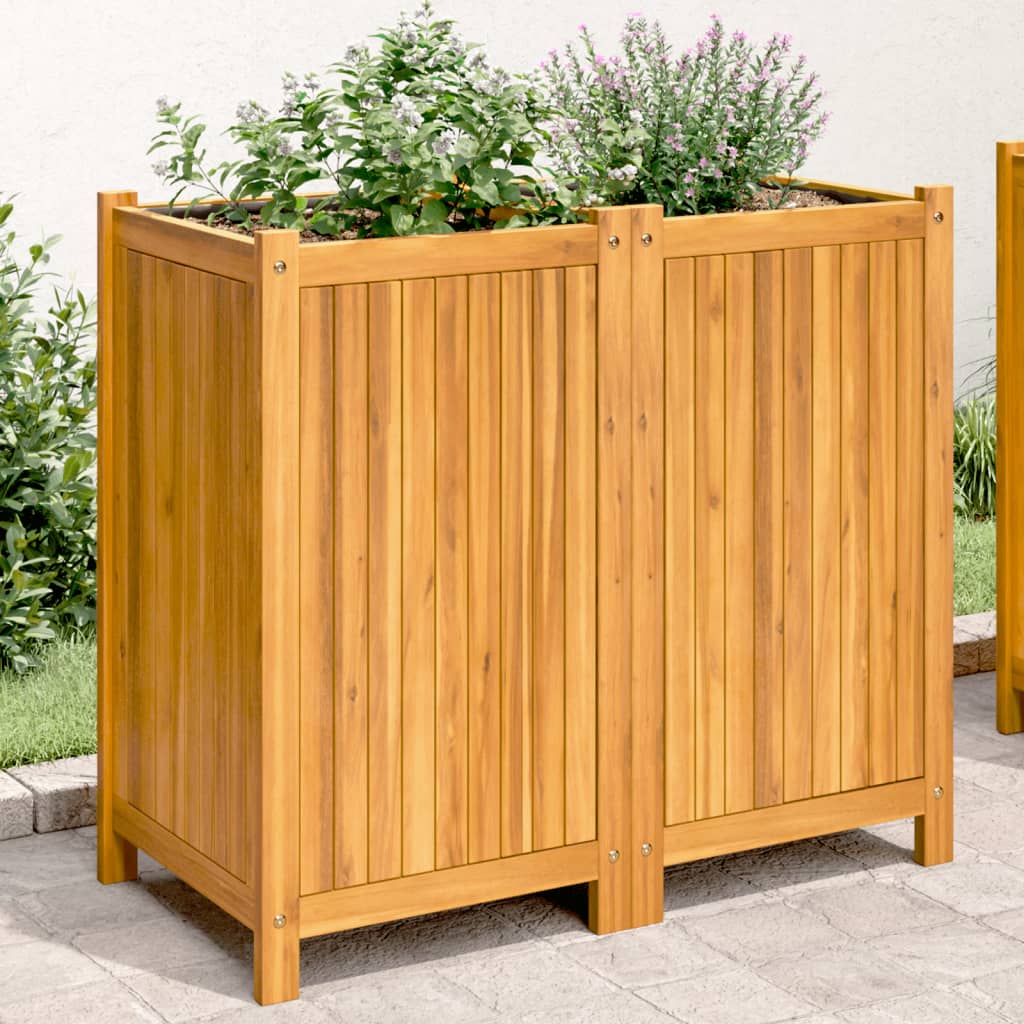 vidaXL Zahradní truhlík s vložkou 84x42x75 cm masivní akáciové dřevo