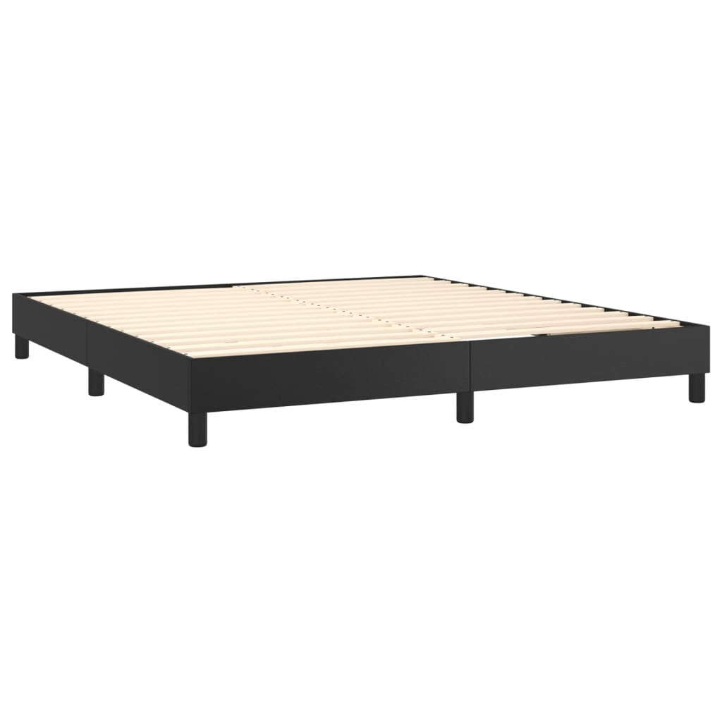 vidaXL Box spring postel s matrací černá 180x200 cm umělá kůže