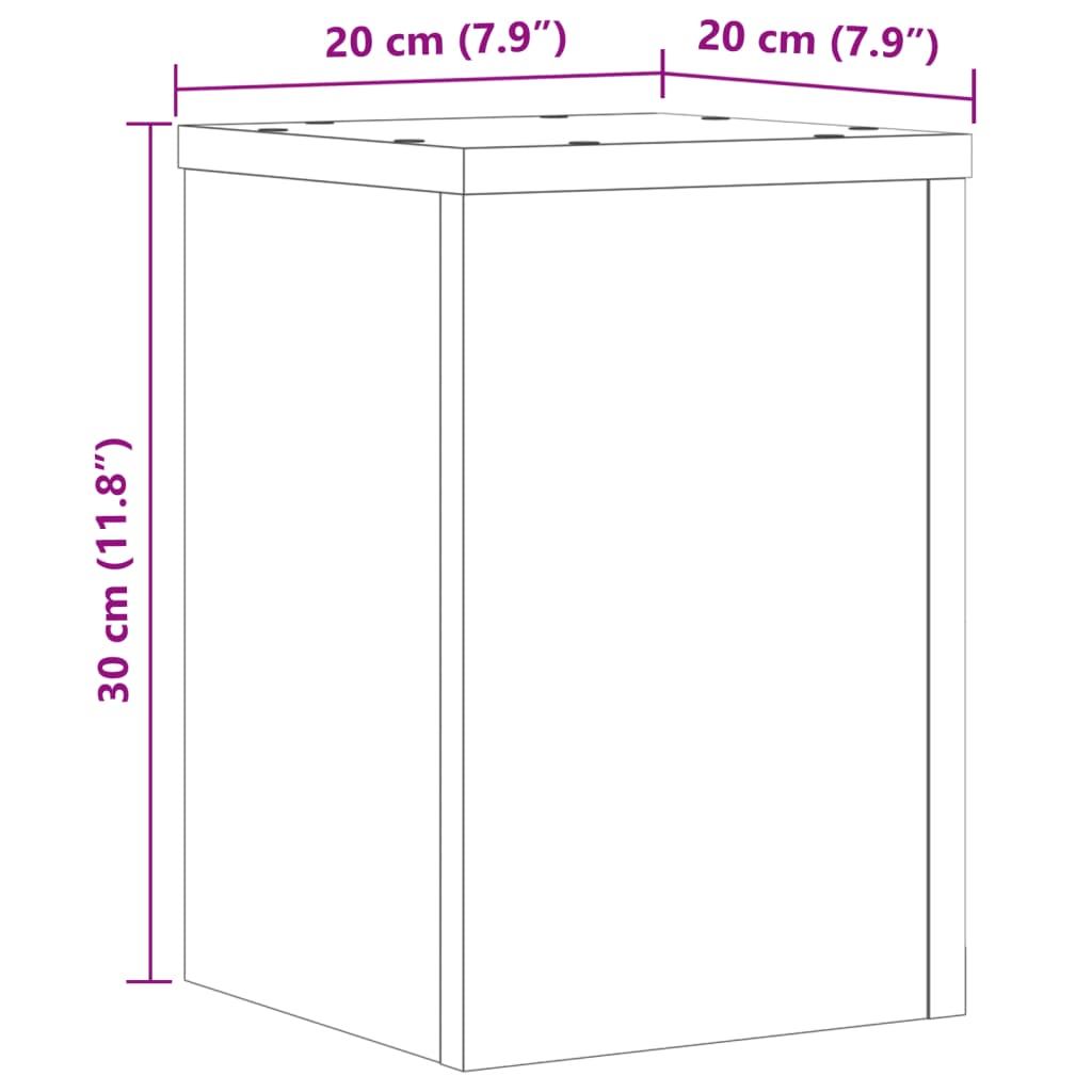 vidaXL Stojany na rostliny 2 ks bílé 20 x 20 x 30 cm kompozitní dřevo