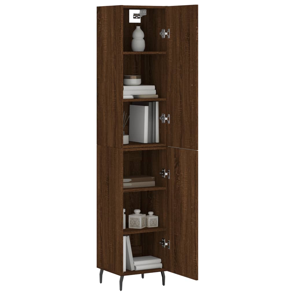 vidaXL Skříň highboard hnědý dub 34,5 x 34 x 180 cm kompozitní dřevo