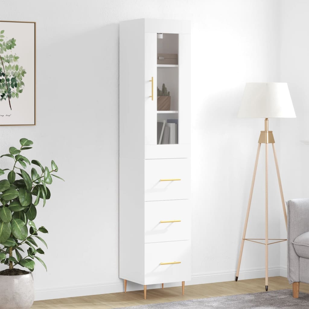 vidaXL Skříň highboard bílá 34,5 x 34 x 180 cm kompozitní dřevo