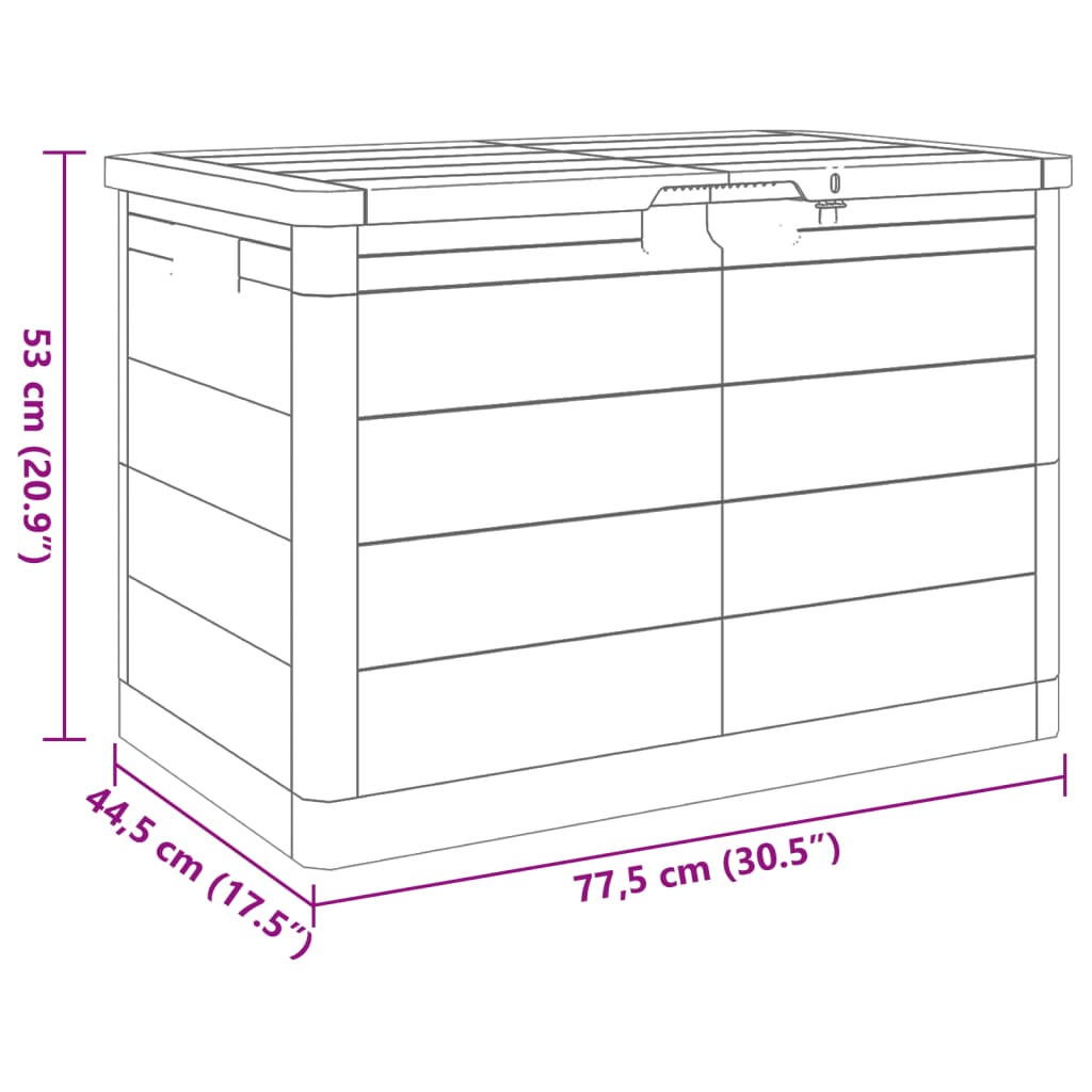 vidaXL Zahradní box na podušky antracitový 77,5 x 44,5 x 53 cm PP