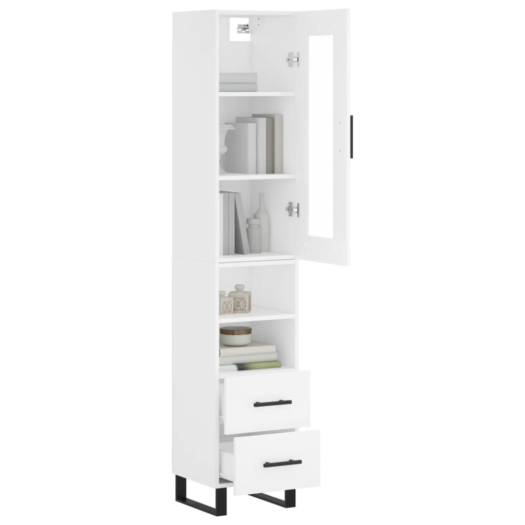 vidaXL Skříň highboard bílá 34,5 x 34 x 180 cm kompozitní dřevo