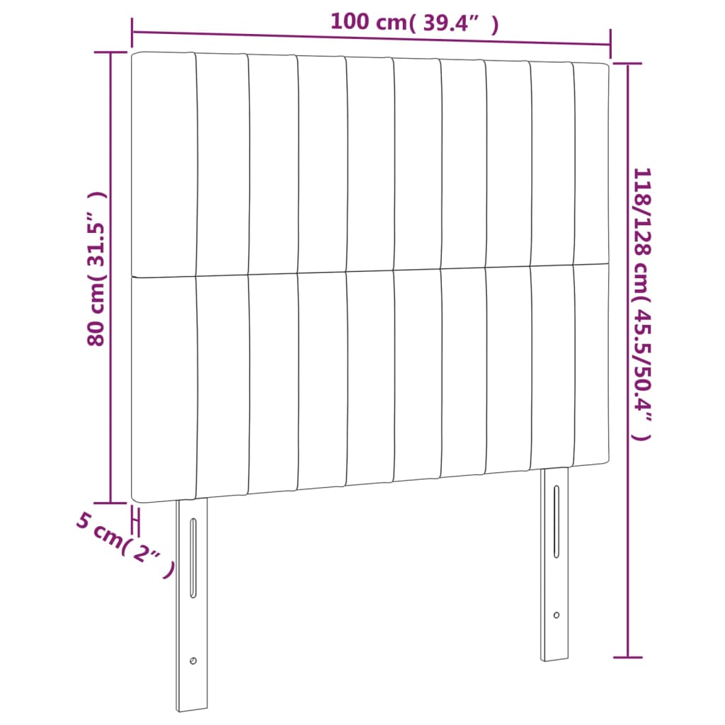 vidaXL Čelo postele s LED zelené 100x5x118/128 cm textil