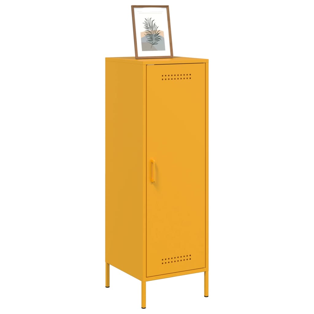 vidaXL Skříň highboard hořčicově žlutá 36 x 39 x 113 cm ocel