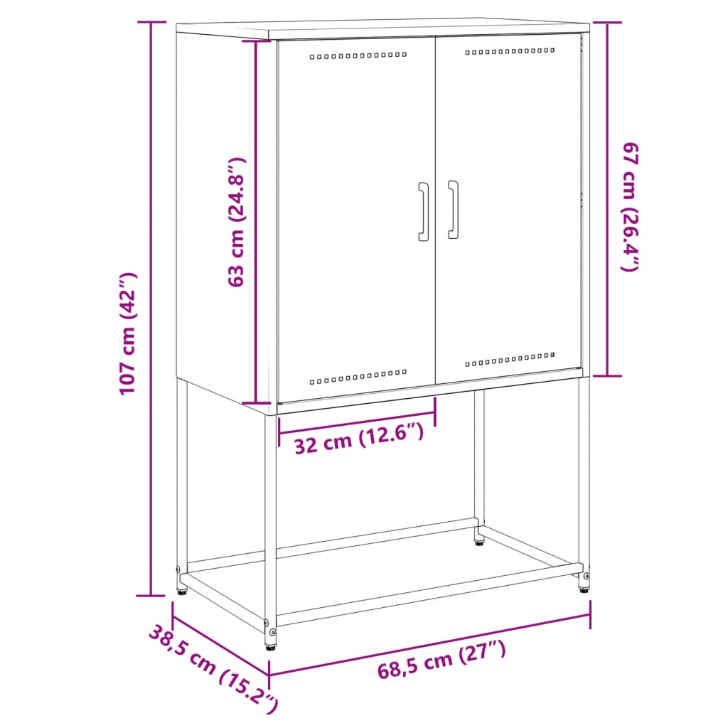 vidaXL TV skříňka antracitová 68 x 39 x 60,5 cm ocel