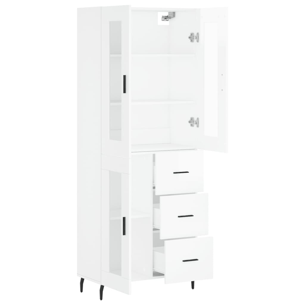 vidaXL Skříň highboard lesklá bílá 69,5 x 34 x 180 cm kompozitní dřevo