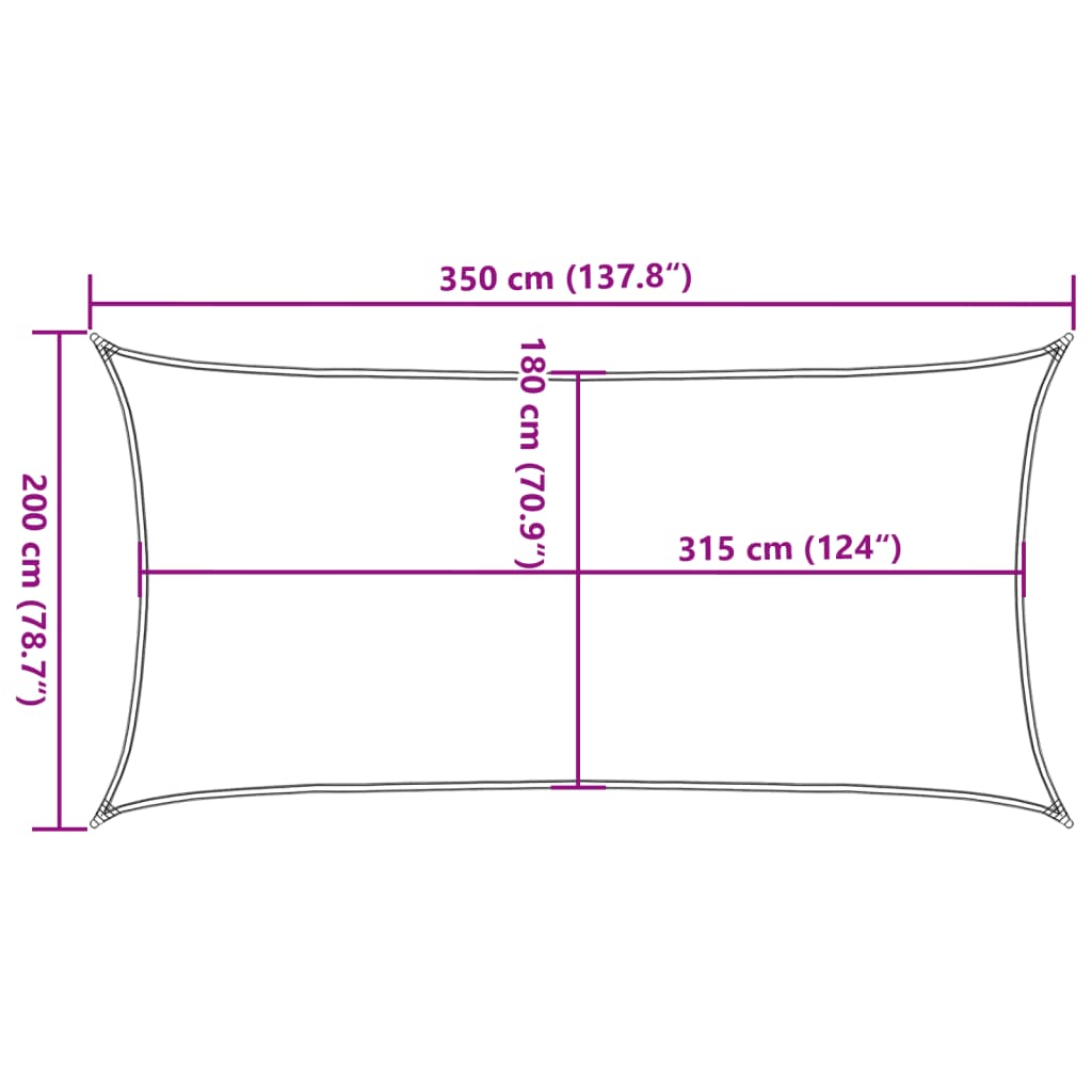 vidaXL Plachta proti slunci 160 g/m² obdélník písková 2 x 3,5 m HDPE