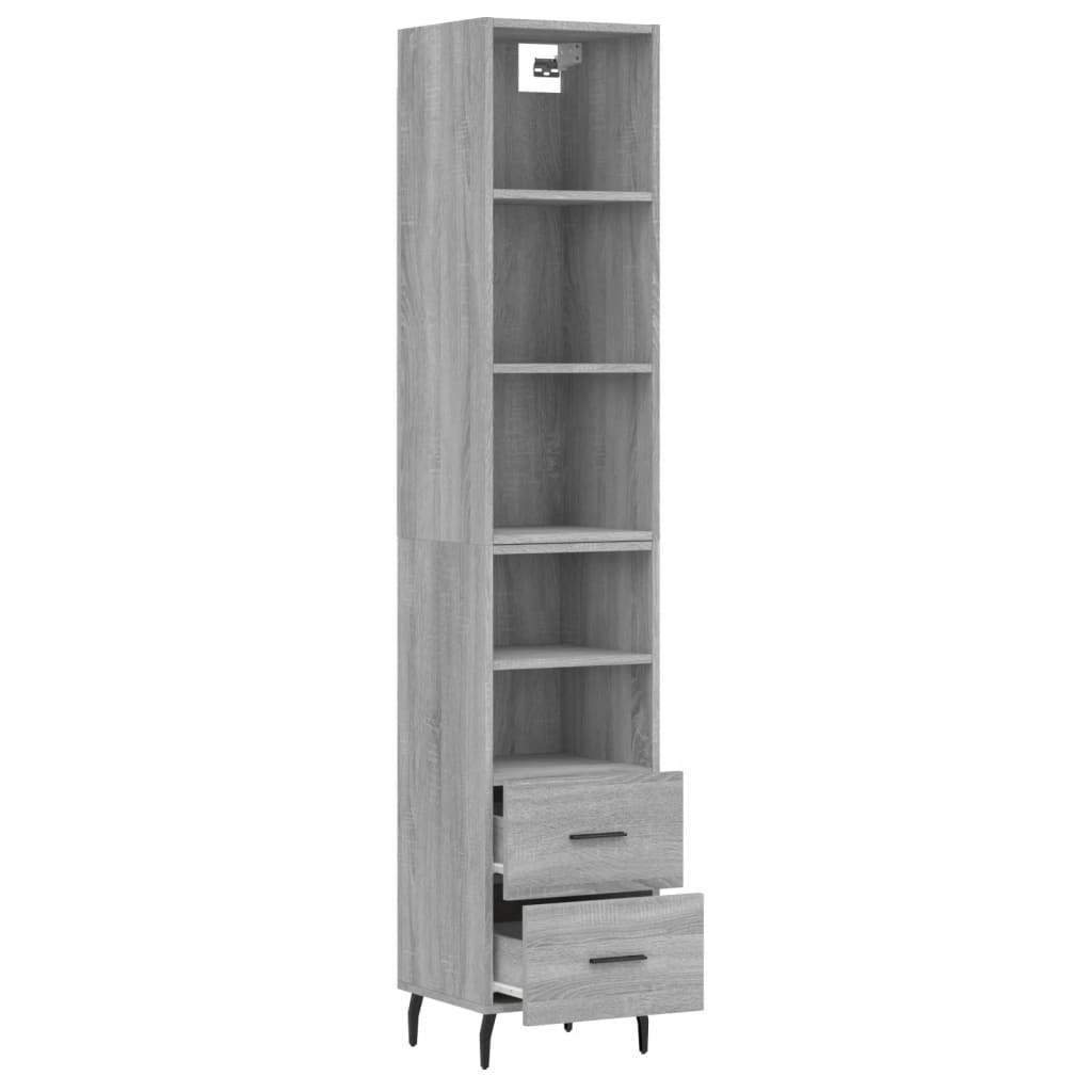 vidaXL Skříň highboard šedá sonoma 34,5 x 34 x 180 cm kompozitní dřevo