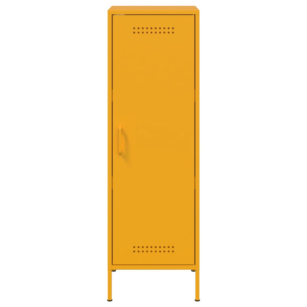 vidaXL Skříň highboard hořčicově žlutá 36 x 39 x 113 cm ocel