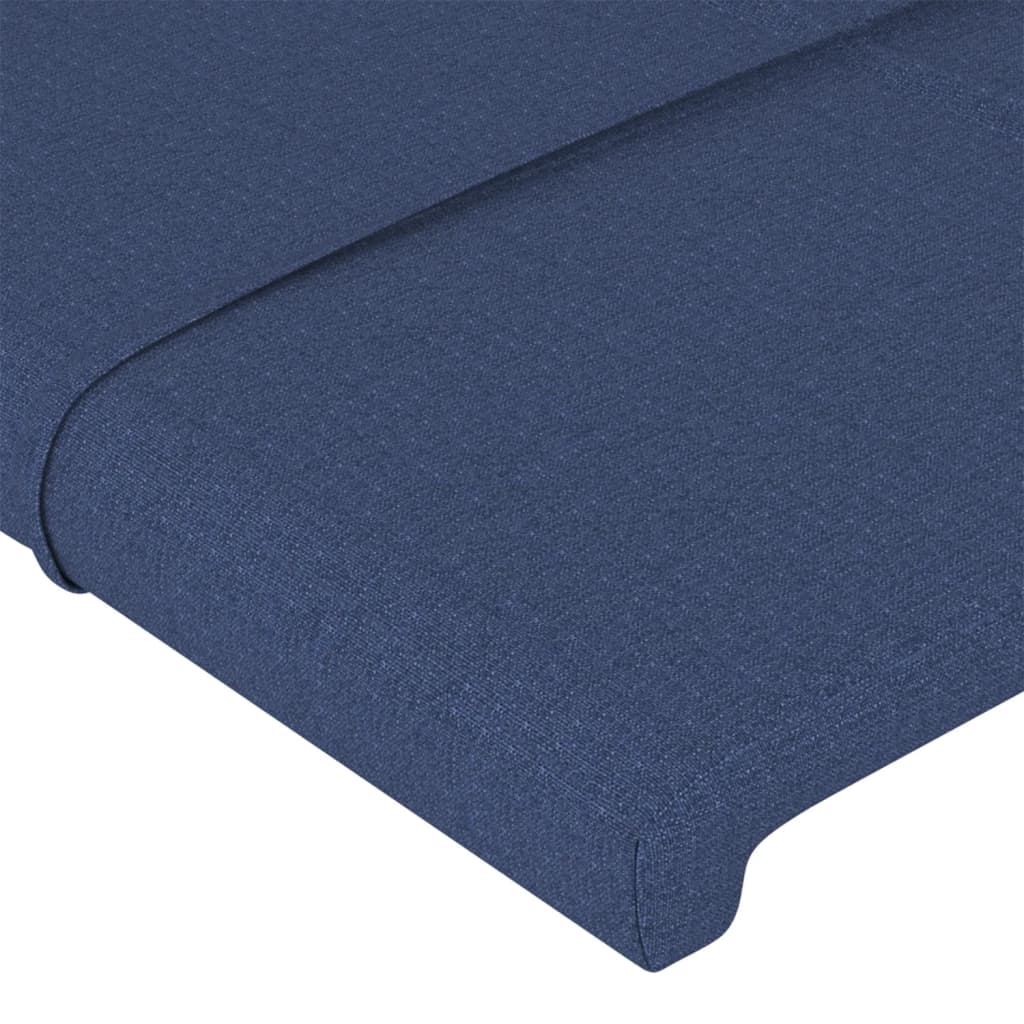 vidaXL Čelo postele s LED modré 80 x 5 x 78/88 cm textil