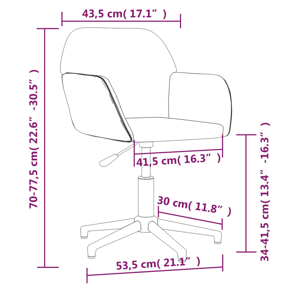 vidaXL Otočné jídelní židle 2 ks krémové textil
