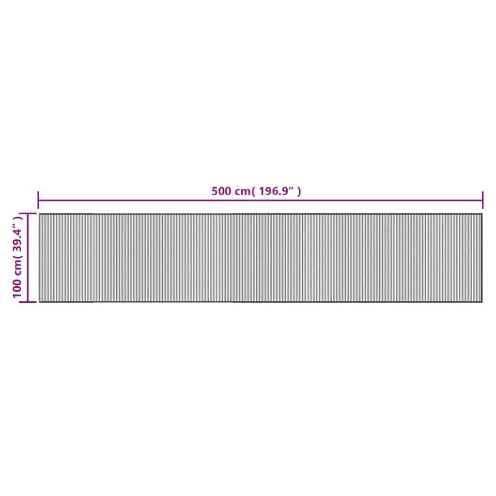 vidaXL Koberec obdélníkový hnědý 100 x 500 cm bambus