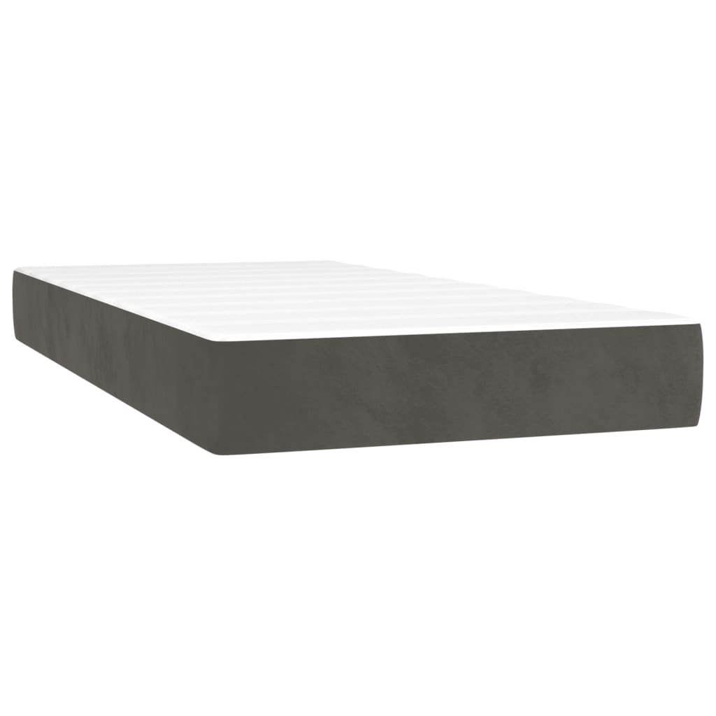 vidaXL Box spring postel s matrací tmavě šedá 80 x 200 cm samet