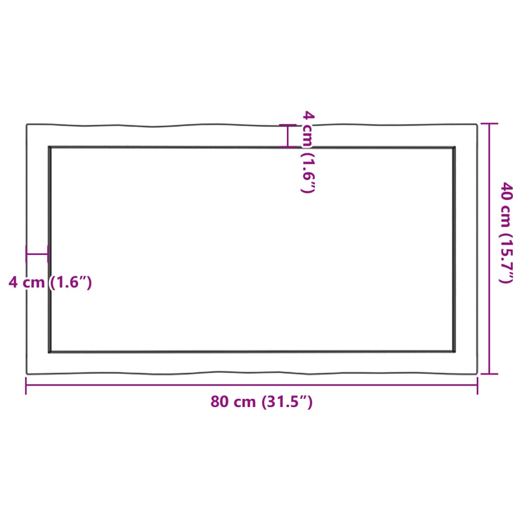 vidaXL Stolní deska tmavě hnědá 80x40x(2-4)cm ošetřený dub živá hrana