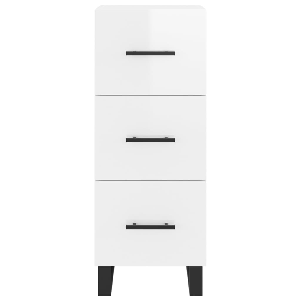 vidaXL Skříň highboard bílá s vysokým leskem 34,5x34x180 cm kompozit