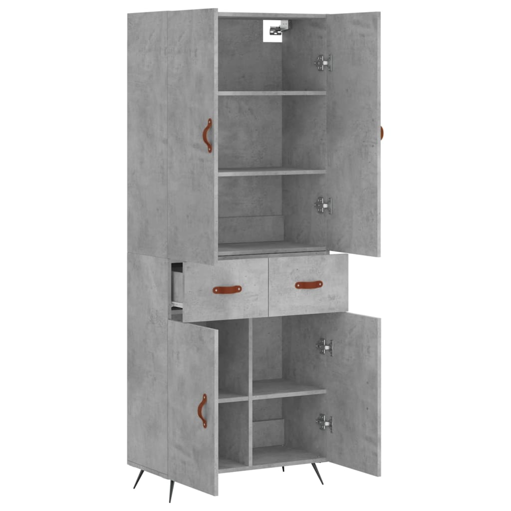 vidaXL Skříň highboard betonově šedá 69,5x34x180 cm kompozitní dřevo