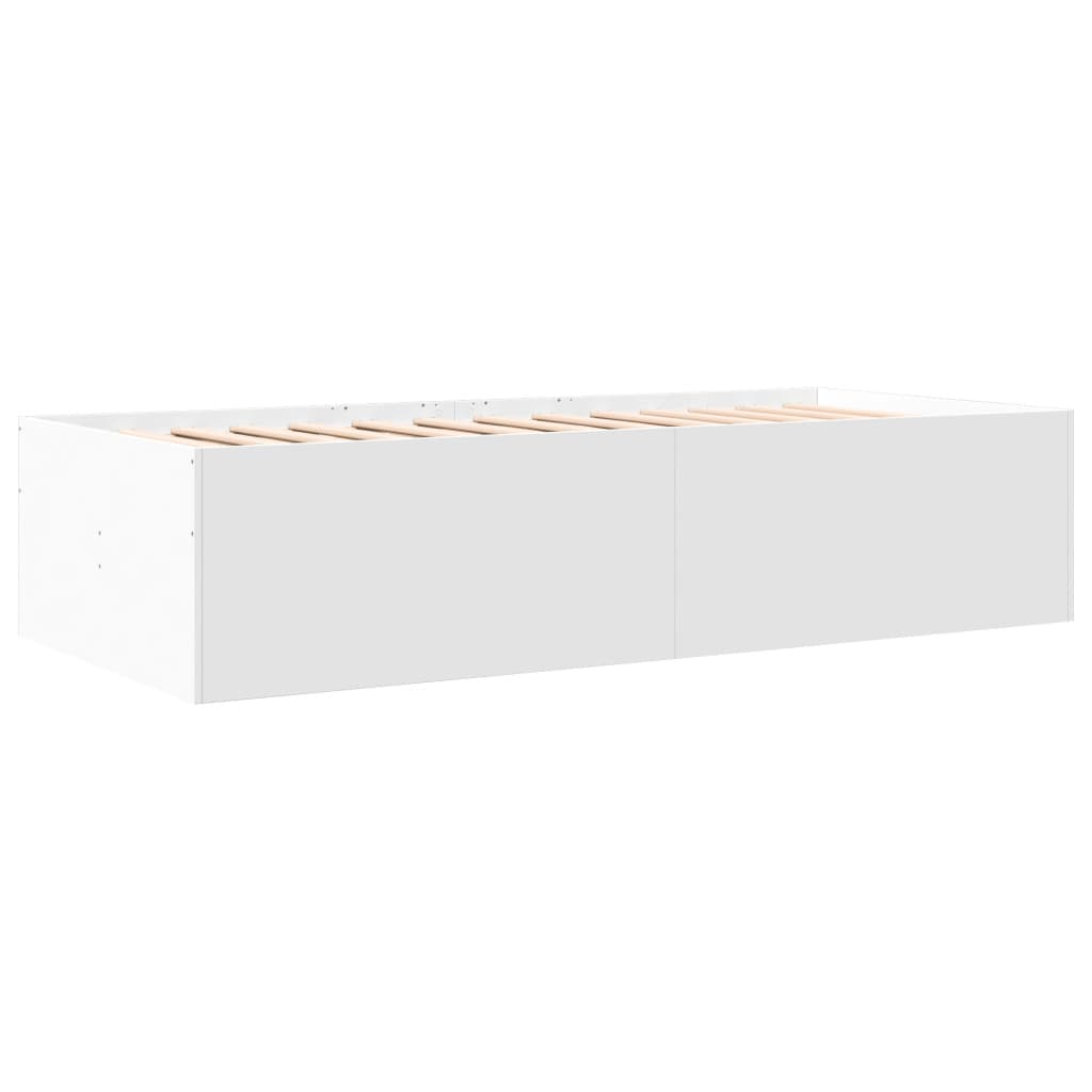 vidaXL Válenda se zásuvkami bílá 90 x 190 cm kompozitní dřevo