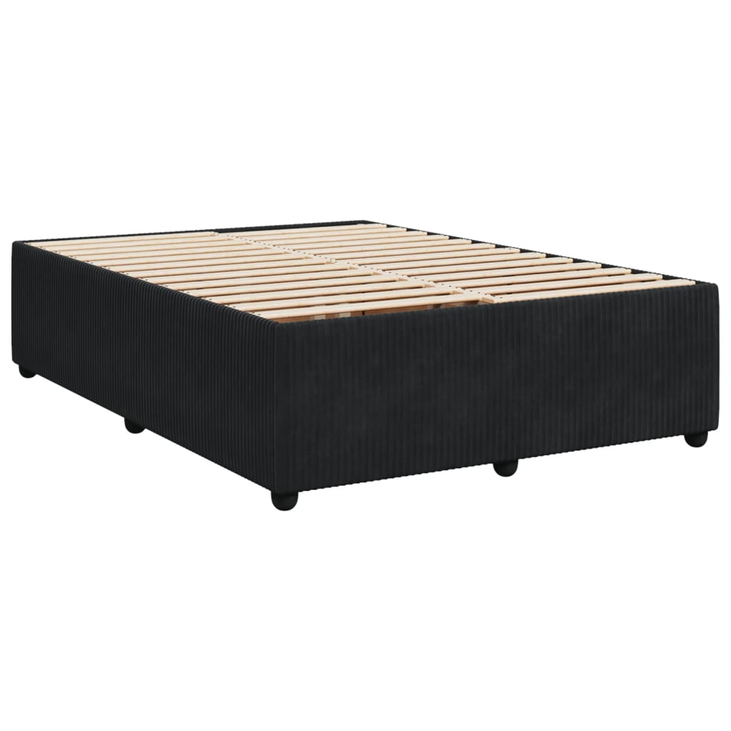 vidaXL Box spring postel s matrací černá 140 x 190 cm samet