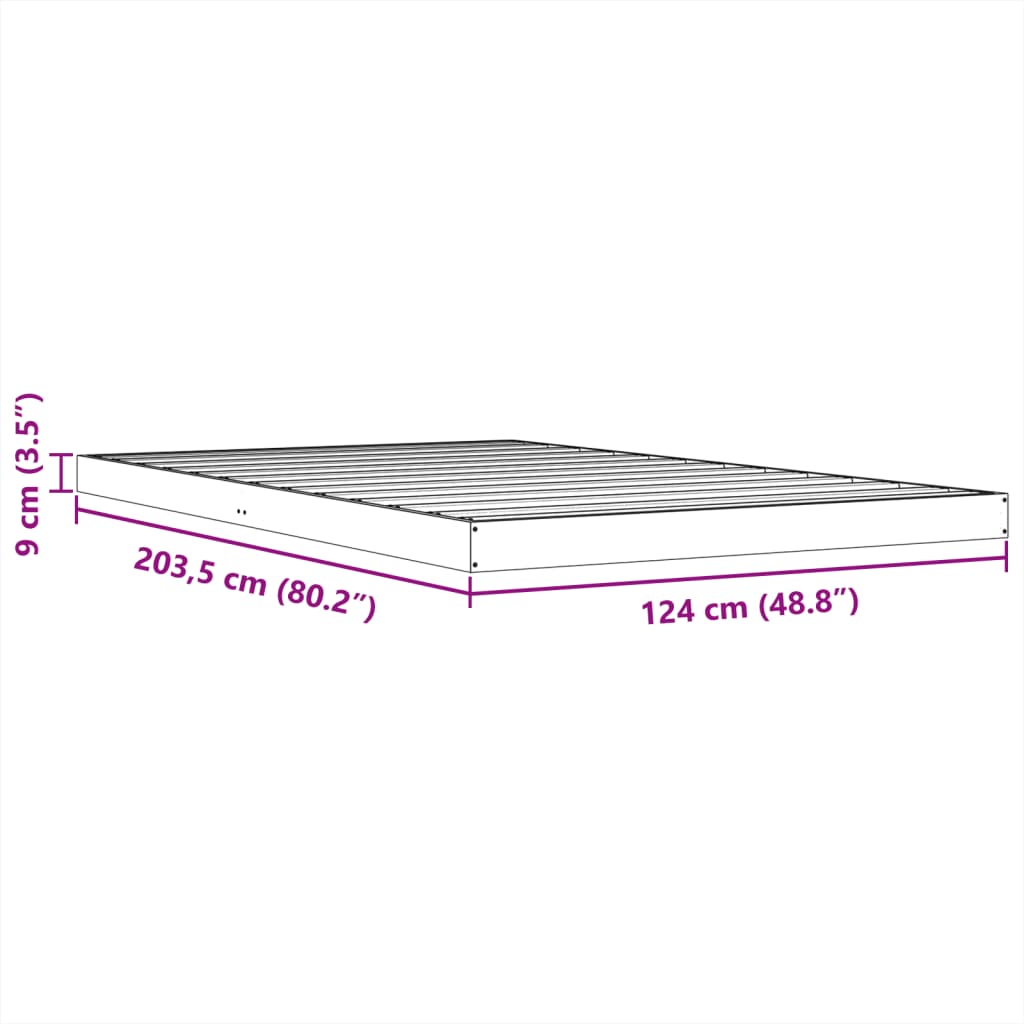 vidaXL Rám postele voskově hnědý 120 x 200 cm masivní borovice