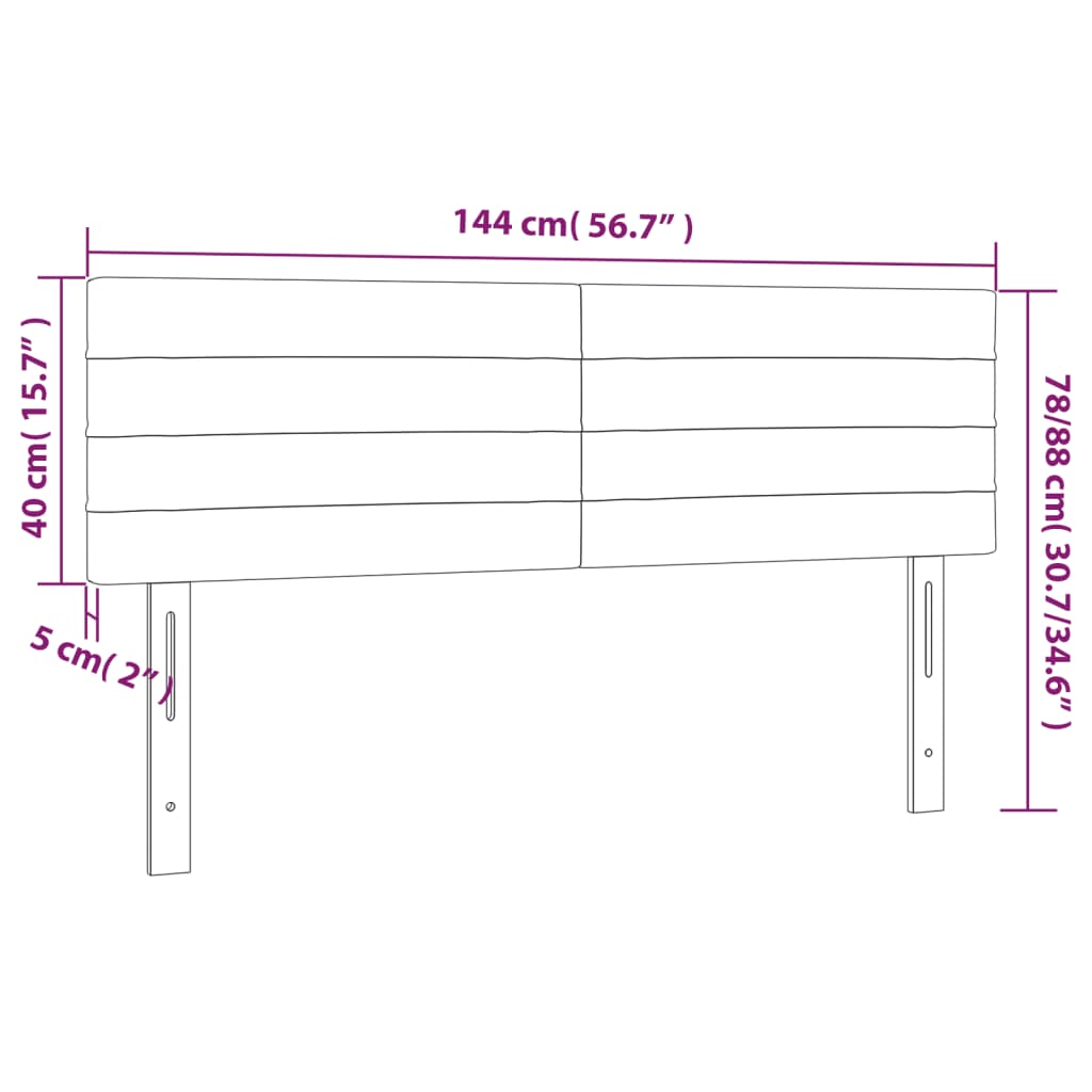 vidaXL Čela postele 2 ks modrá 72 x 5 x 78/88 cm textil