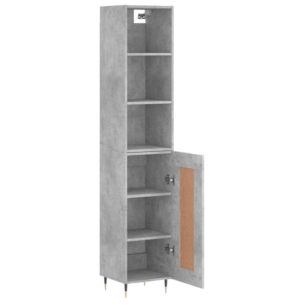 vidaXL Skříň highboard betonově šedá 34,5x34x180 cm kompozitní dřevo