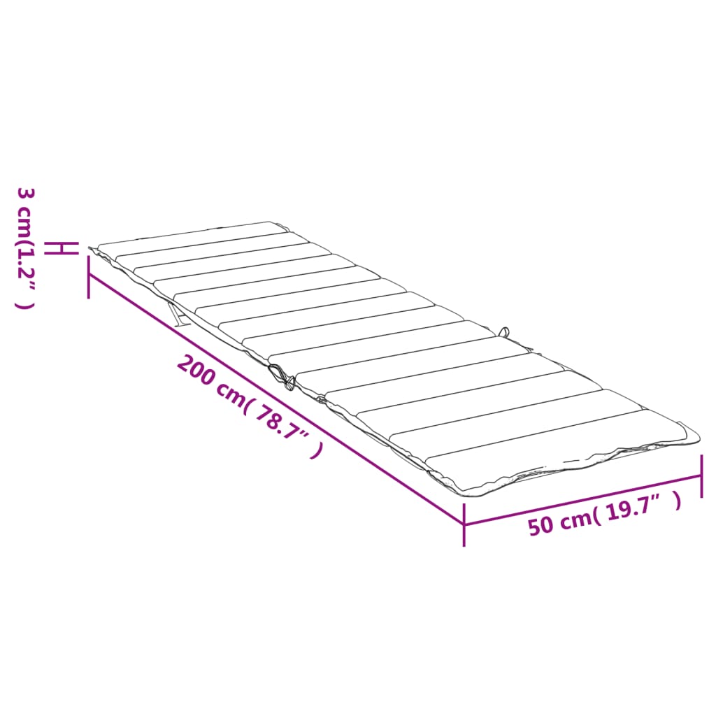 vidaXL Poduška na lehátko krémová 200 x 50 x 3 cm oxfordská látka