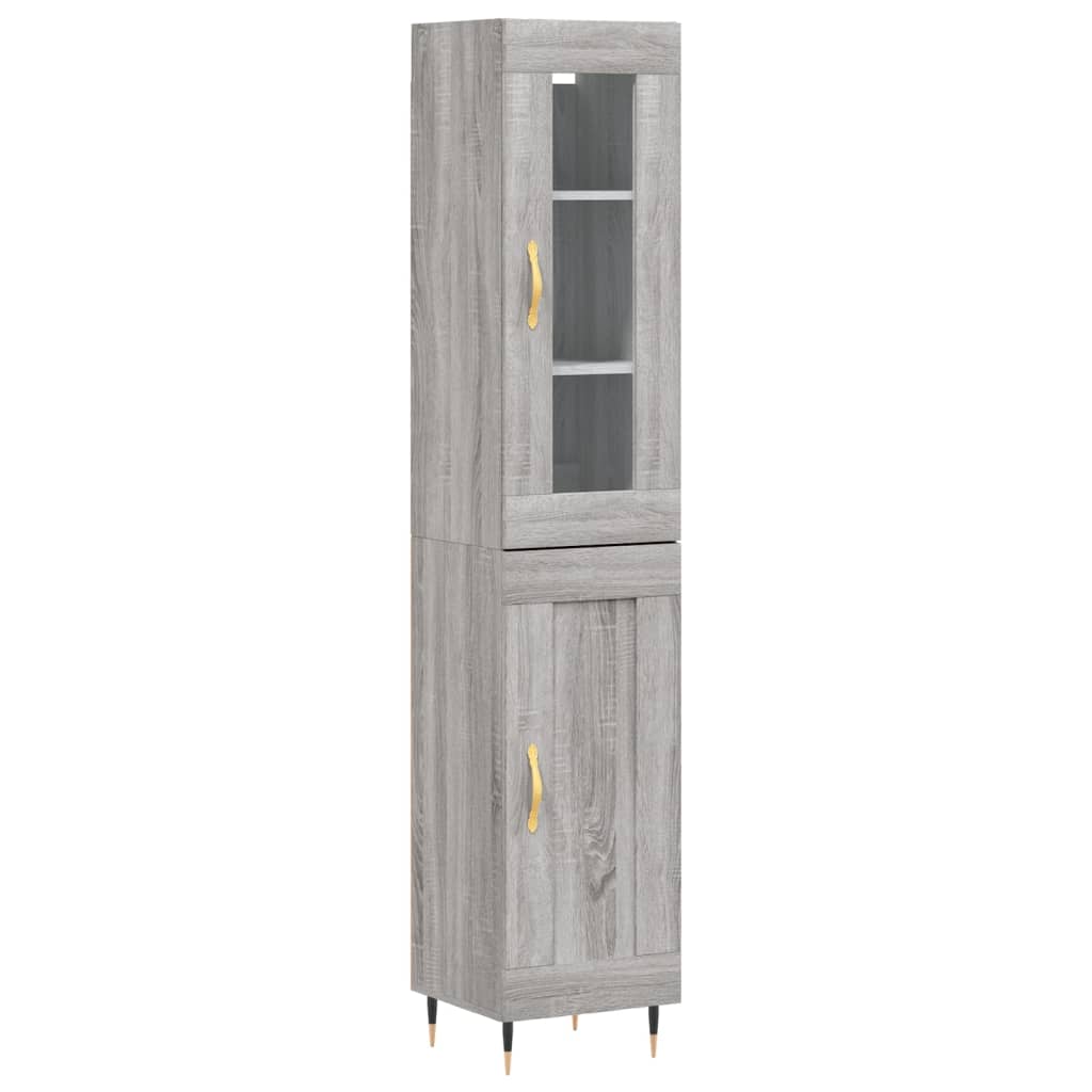 vidaXL Skříň highboard šedá sonoma 34,5 x 34 x 180 cm kompozitní dřevo