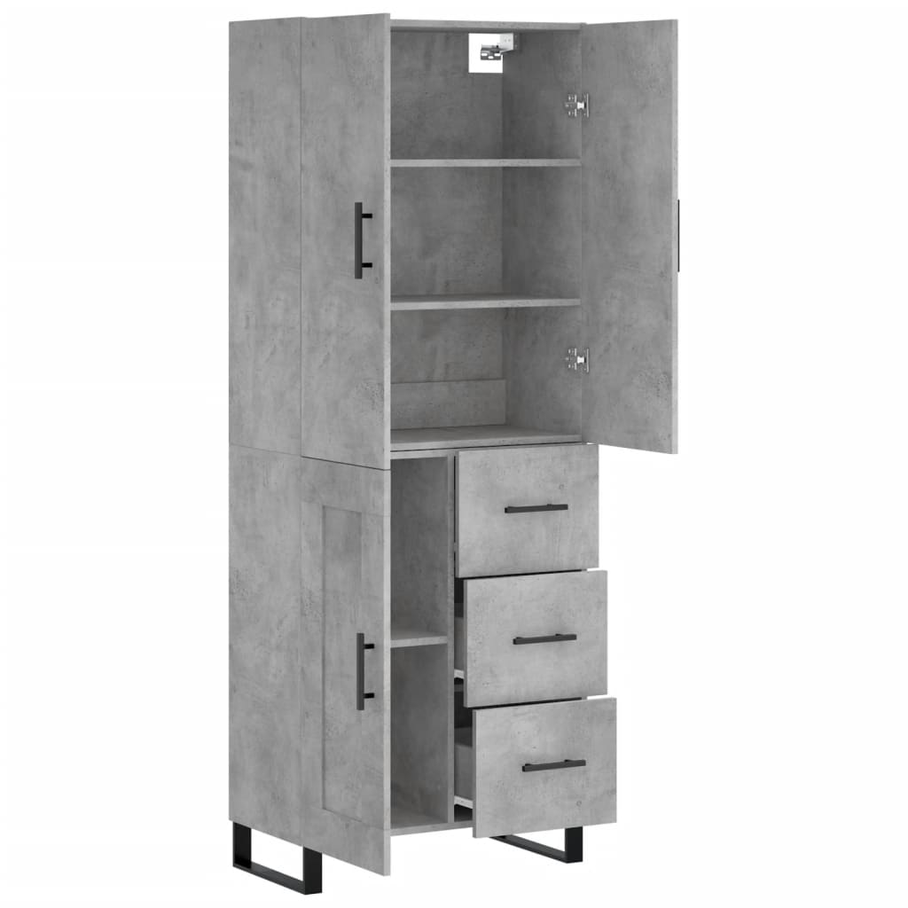 vidaXL Skříň highboard betonově šedá 69,5x34x180 cm kompozitní dřevo