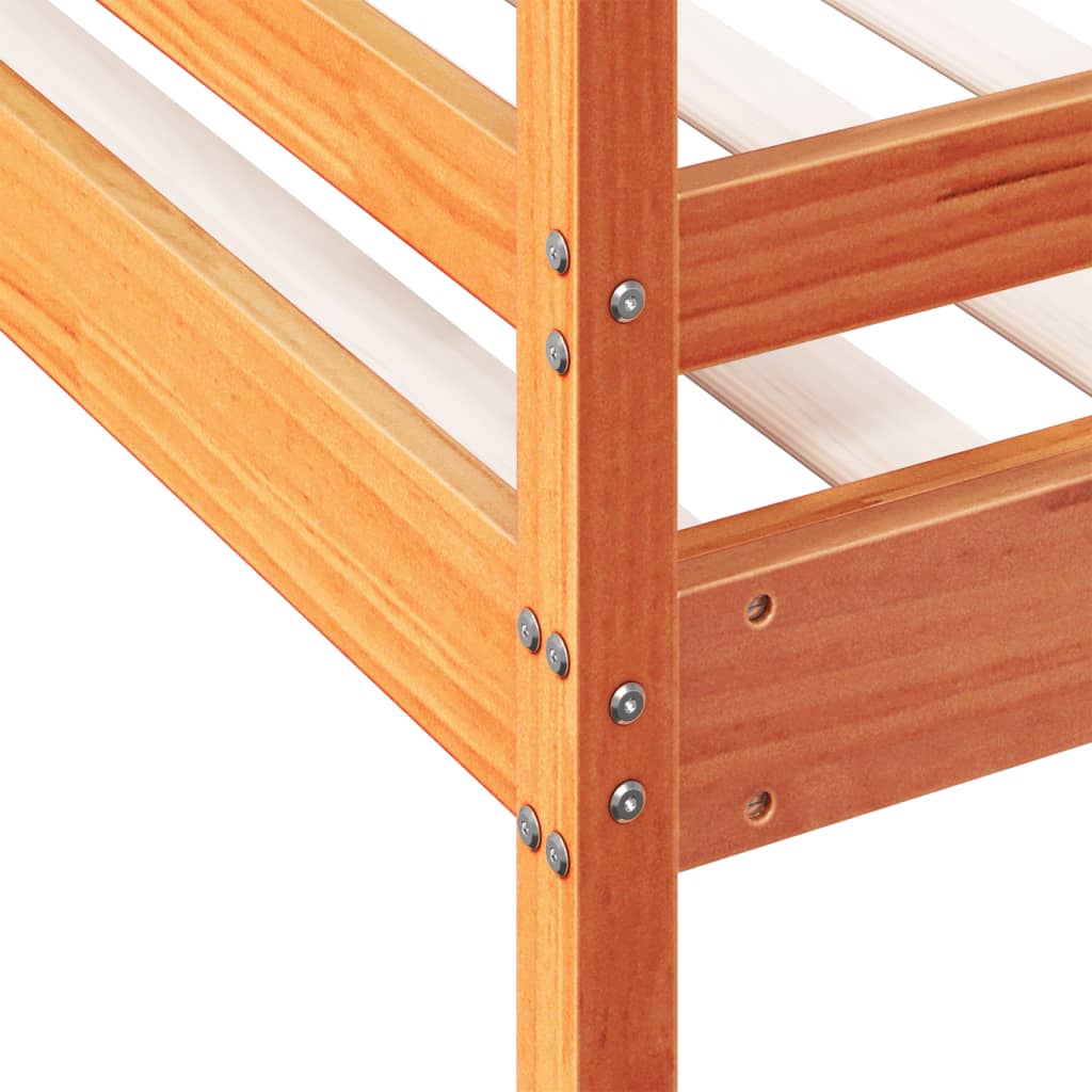 vidaXL Patrová postel 80 x 200/140 x 200 cm voskově hnědá borové dřevo