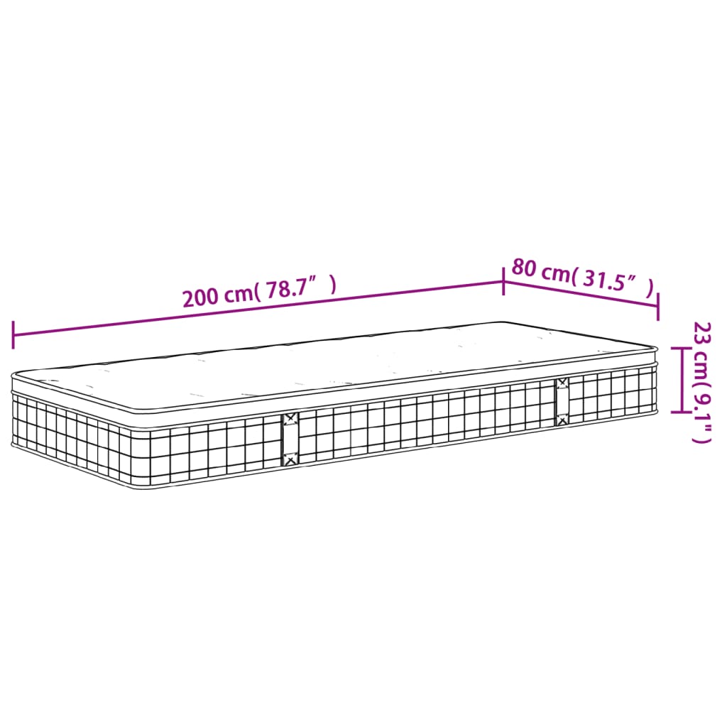 vidaXL Matrace s bonnellovými pružinami medium 80 x 200 cm