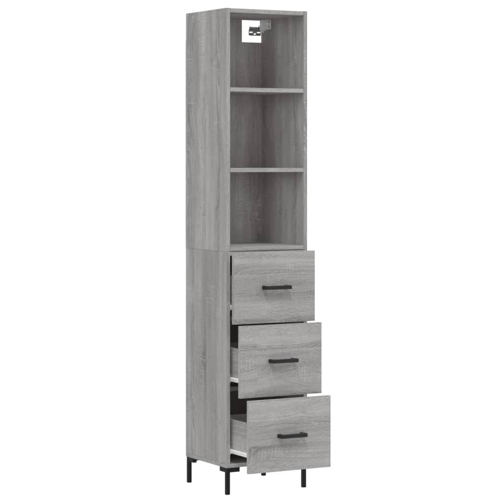 vidaXL Skříň highboard šedá sonoma 34,5 x 34 x 180 cm kompozitní dřevo