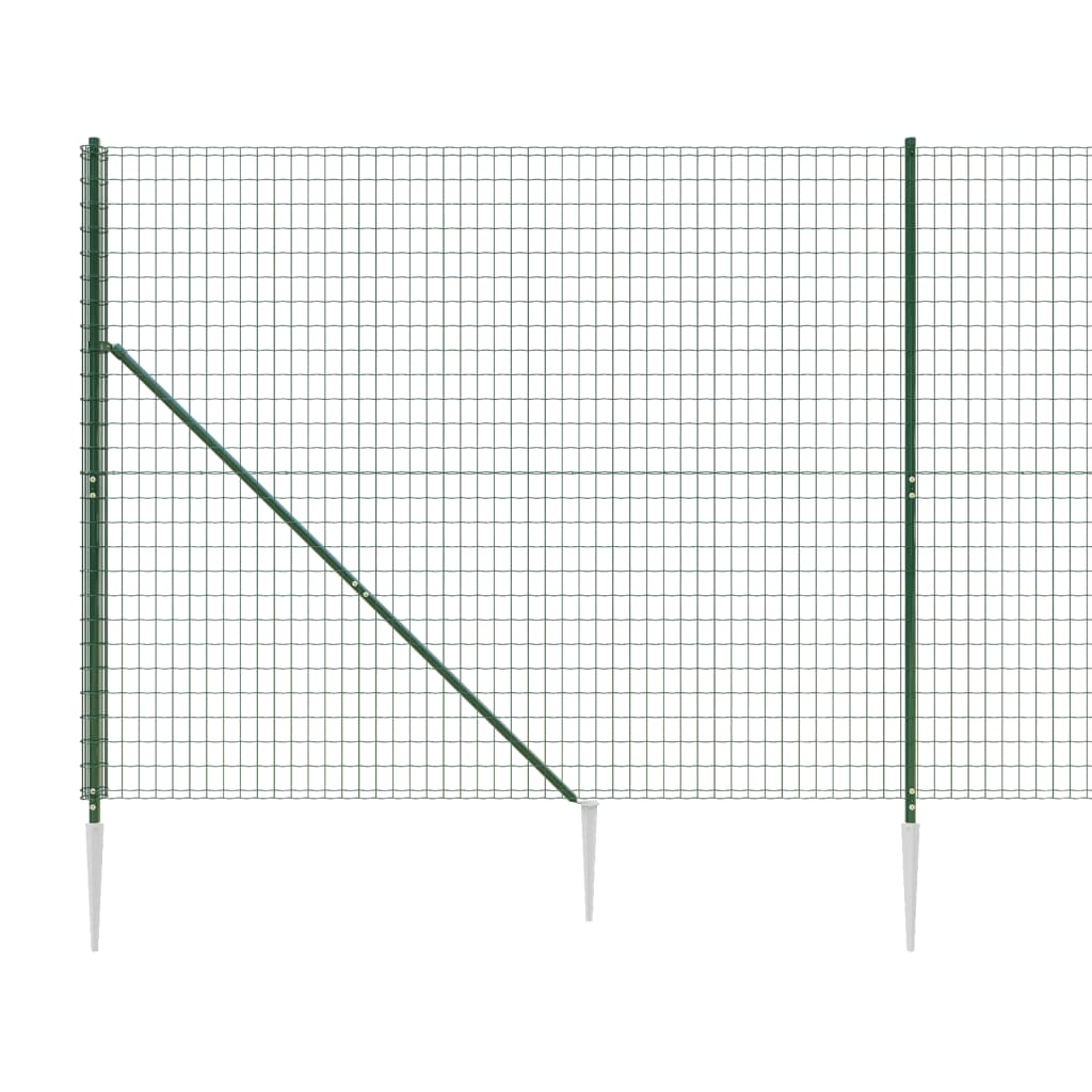 vidaXL Drátěný plot s kotevními hroty zelený 1,8 x 25 m