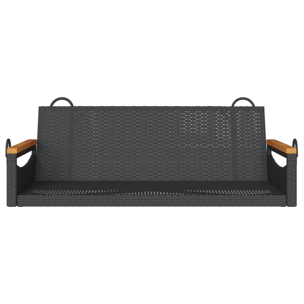 vidaXL Houpací lavice černá 109 x 62 x 40 cm polyratan