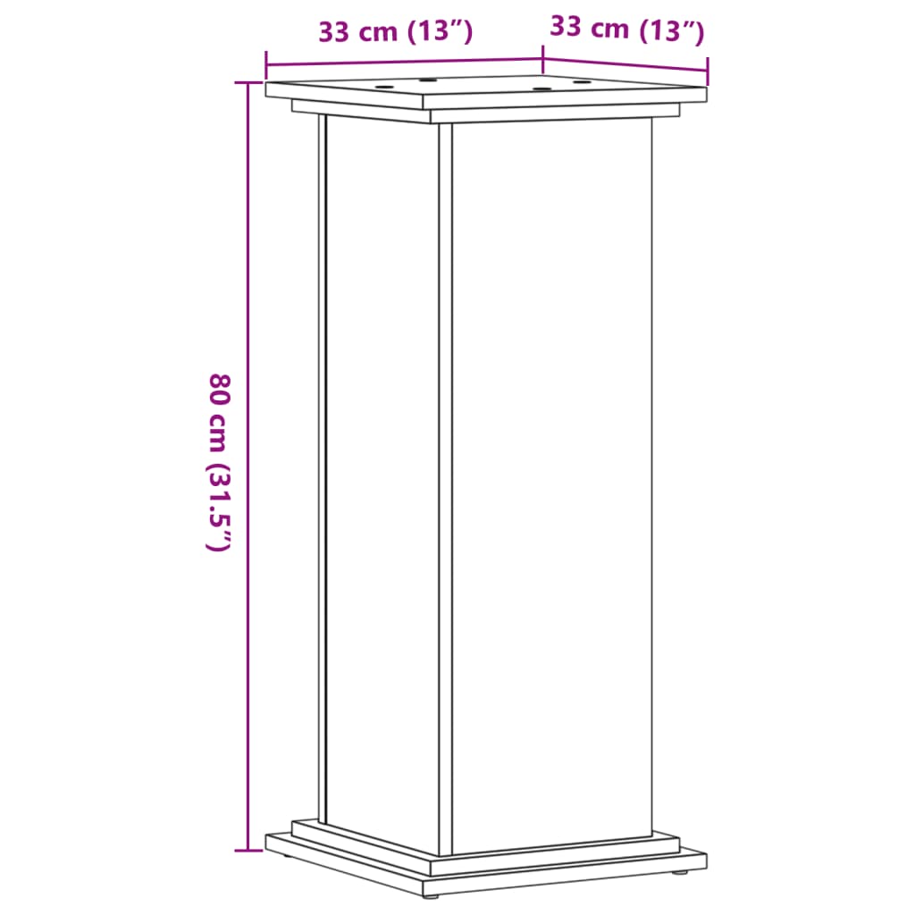 vidaXL Stojan na rostliny betonově šedý 33x33x80 cm kompozitní dřevo