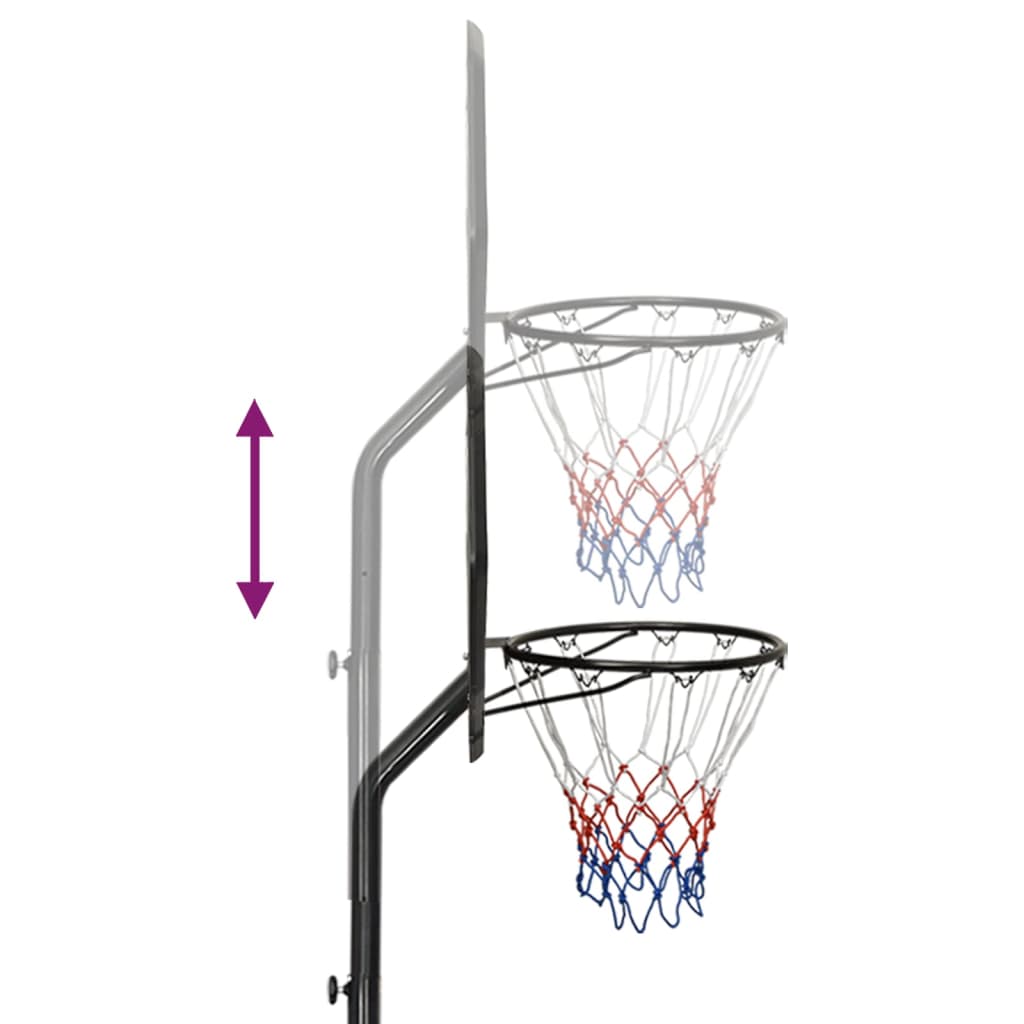 vidaXL Basketbalový koš černý 282–352 cm polyethylen