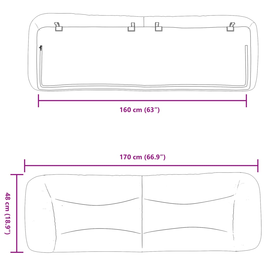 vidaXL Polštář na čelo postele tmavě šedý 160 cm textil