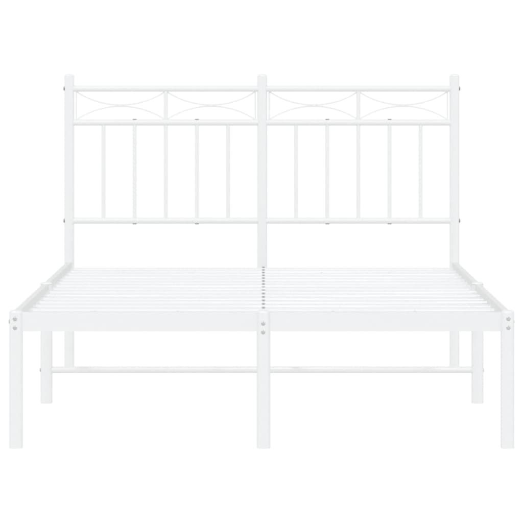 vidaXL Kovový rám postele s čelem bílý 120 x 200 cm