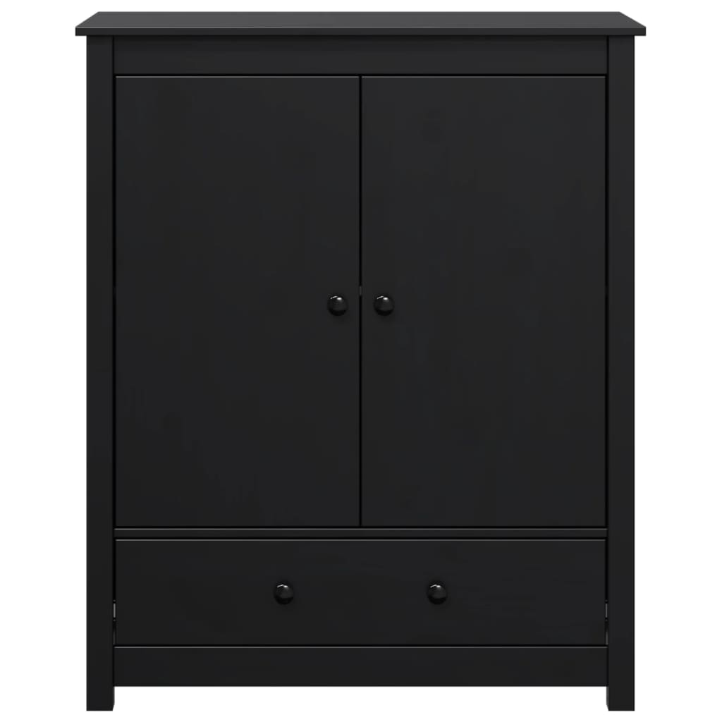 vidaXL Skříň highboard černá 83 x 41,5 x 100 cm masivní borové dřevo