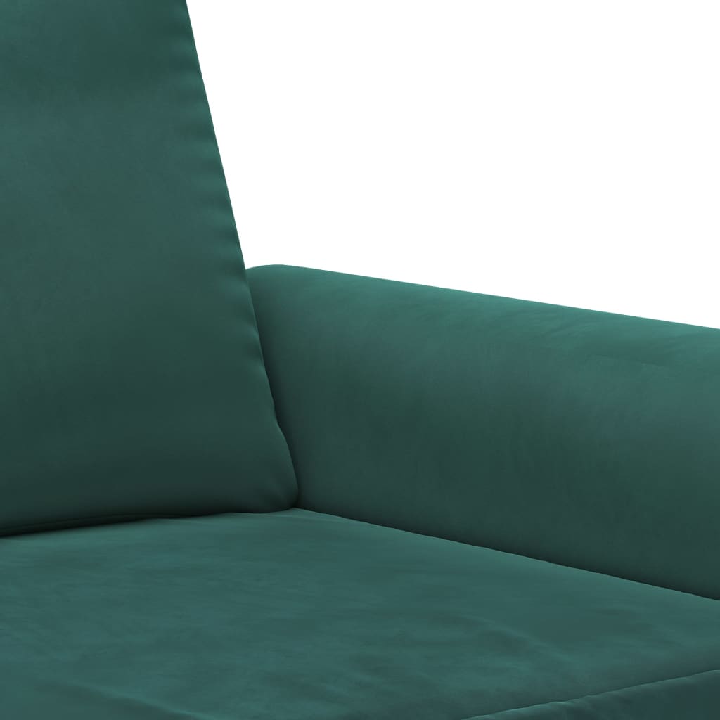 vidaXL 2dílná sedací souprava s poduškami tmavě zelená samet
