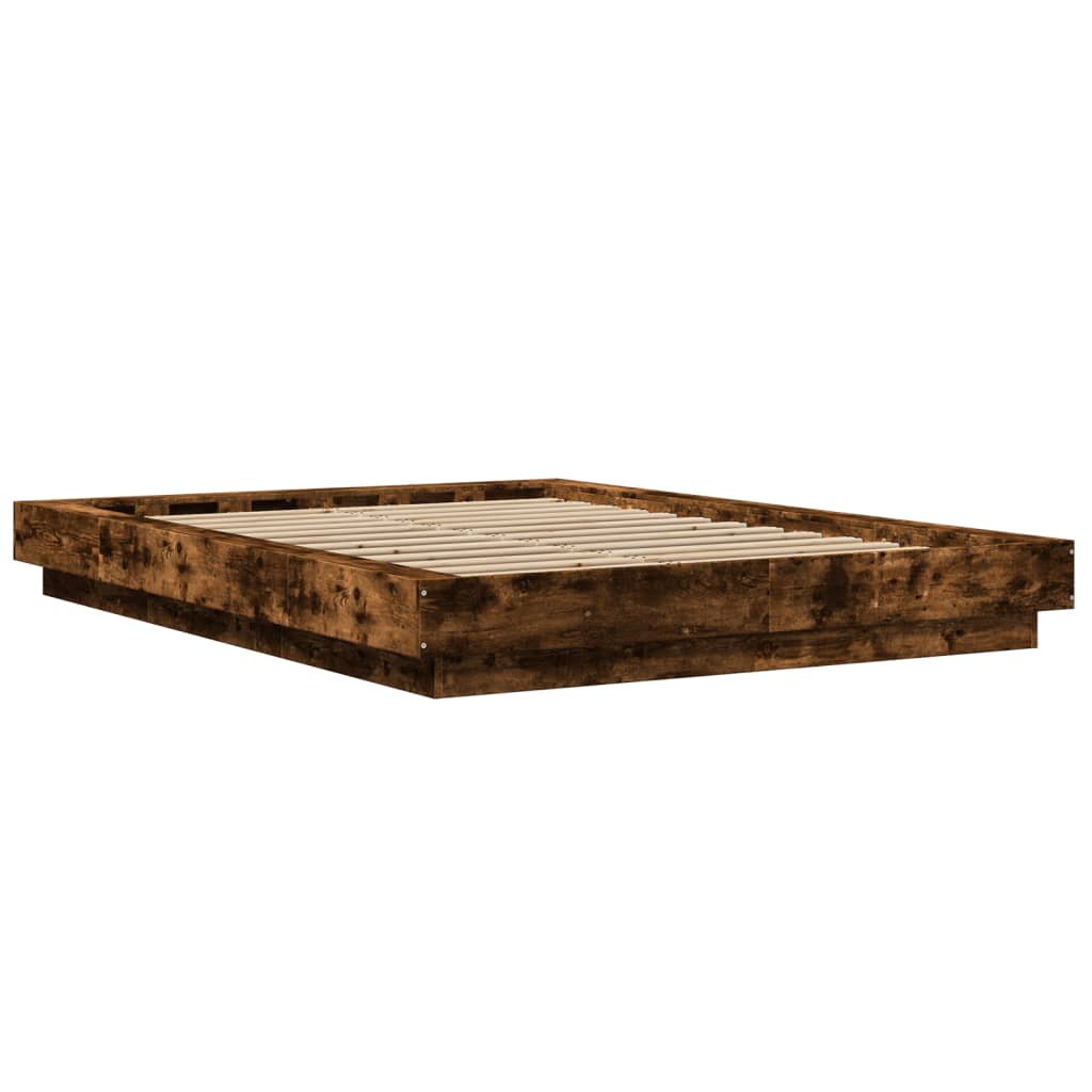 vidaXL Rám postele kouřový dub 135 x 190 cm kompozitní dřevo
