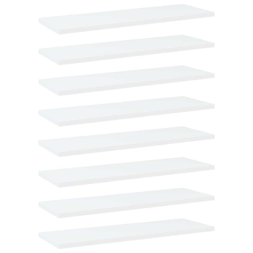 vidaXL Police na knihy 8 ks bílé 60 x 20 x 1,5 cm kompozitní dřevo
