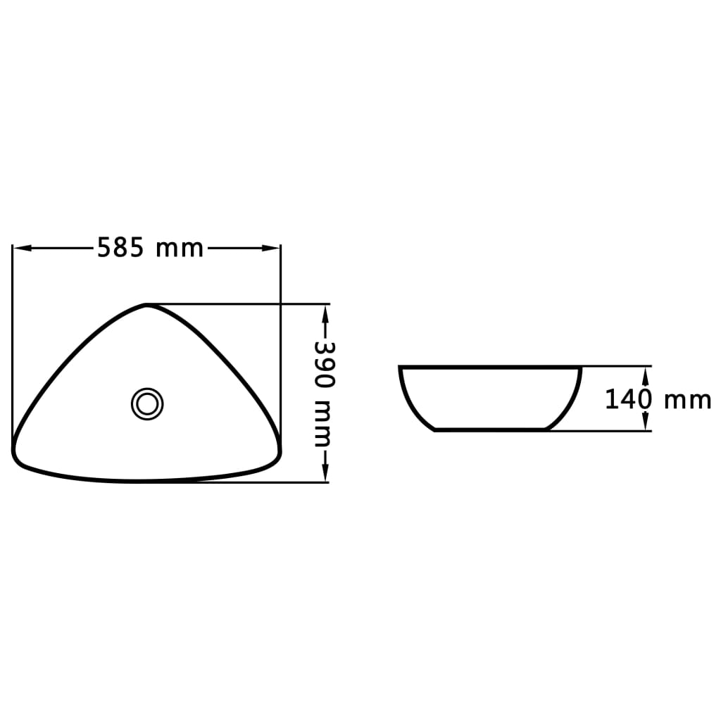 vidaXL Umyvadlo 58,5 x 39 x 14 cm keramické bílé