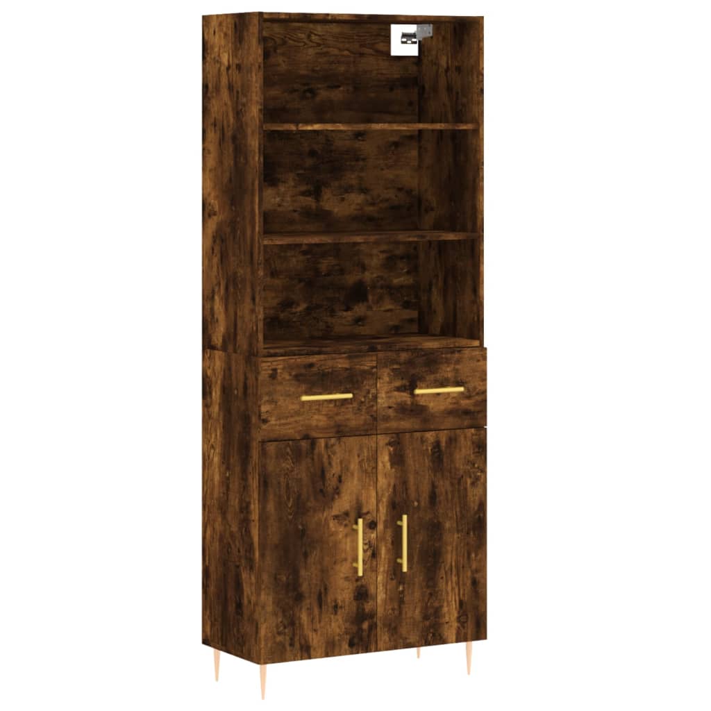 vidaXL Skříň highboard kouřový dub 69,5 x 34 x 180 cm kompozitní dřevo