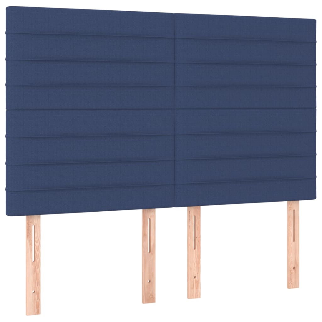 vidaXL Box spring postel s matrací modrá 140x200 cm textil