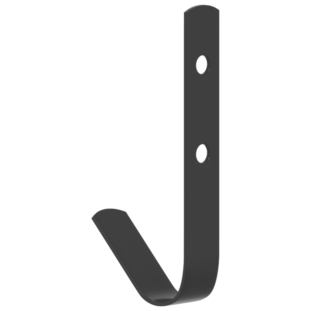 vidaXL Nástěnné háčky tvar J 12 ks černé ocel