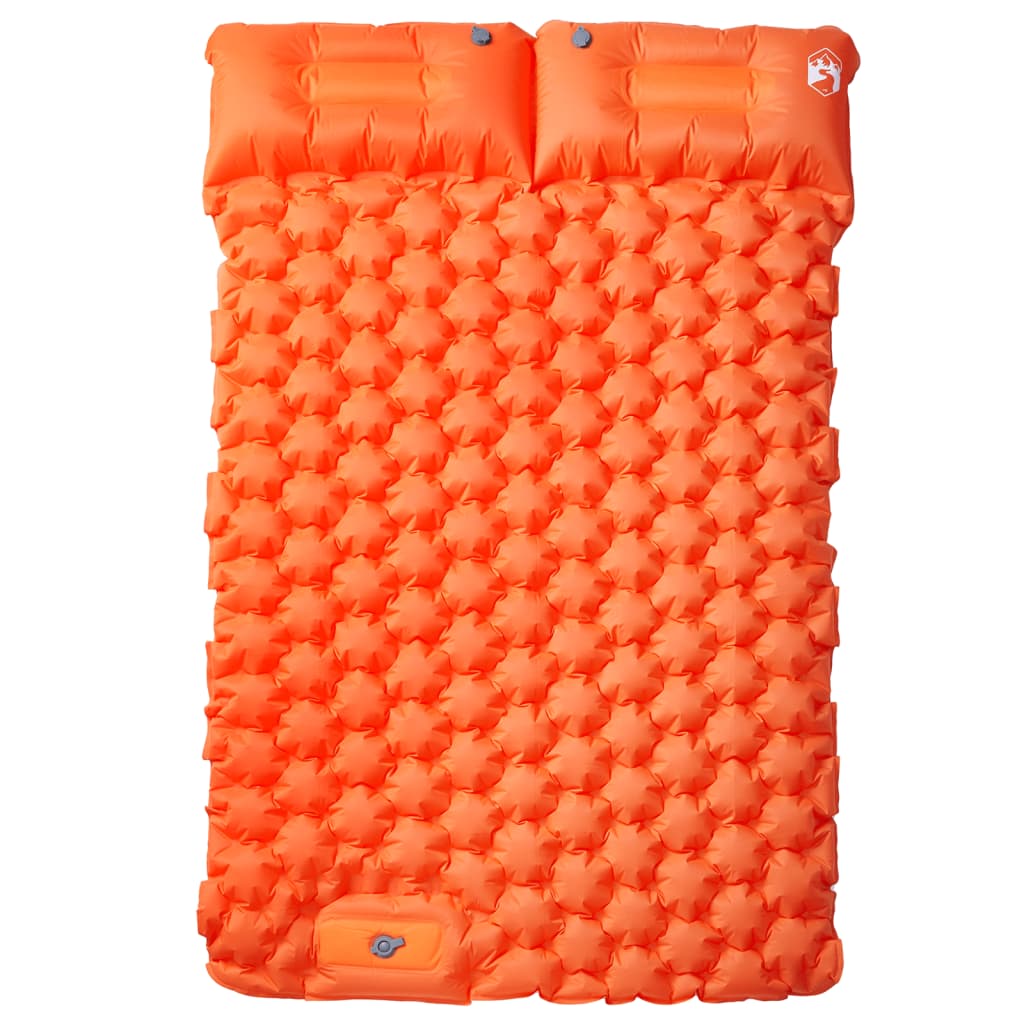 vidaXL Samonafukovací kempingová matrace s polštáři 2 osoby oranžová