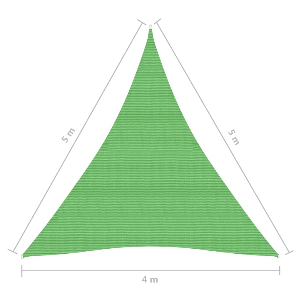 vidaXL Stínící plachta 160 g/m² světle zelená 4 x 5 x 5 m HDPE