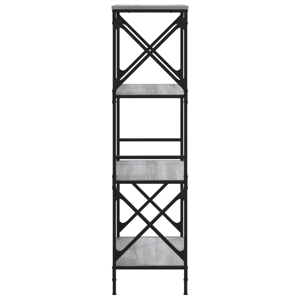 vidaXL Knihovna se 4 policemi šedá sonoma 59 x 35 x 132 cm kompozit